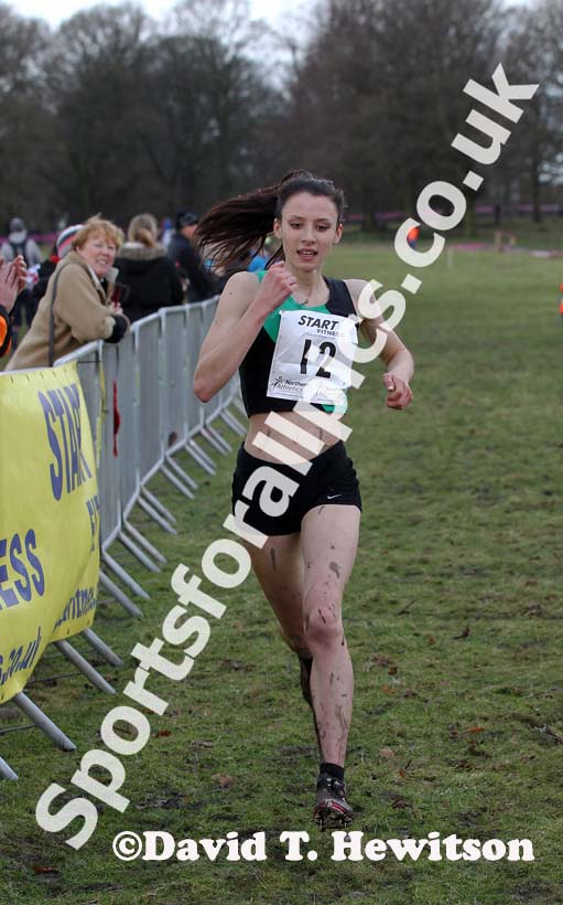 Katy Wood (City of York) winning the under-20 womens Northern Cross Country Champs, Knowsley Safari Park. Photo: David T. Hewitson/Sports for All Pics